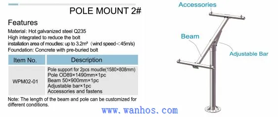 Pole Ground Mounting System Of Solar Power